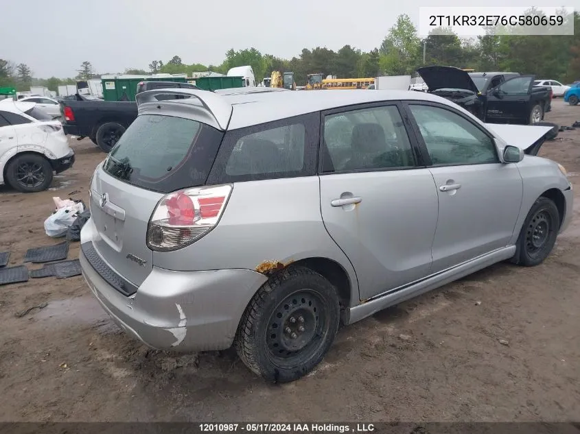 2006 Toyota Matrix Wagon VIN: 2T1KR32E76C580659 Lot: 12010987