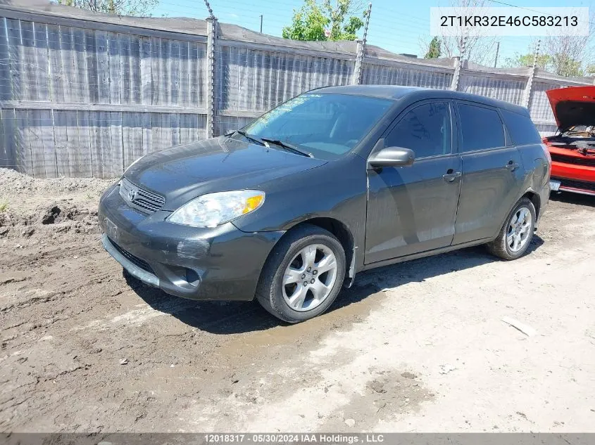 2006 Toyota Matrix Xr/Xrs VIN: 2T1KR32E46C583213 Lot: 12018317