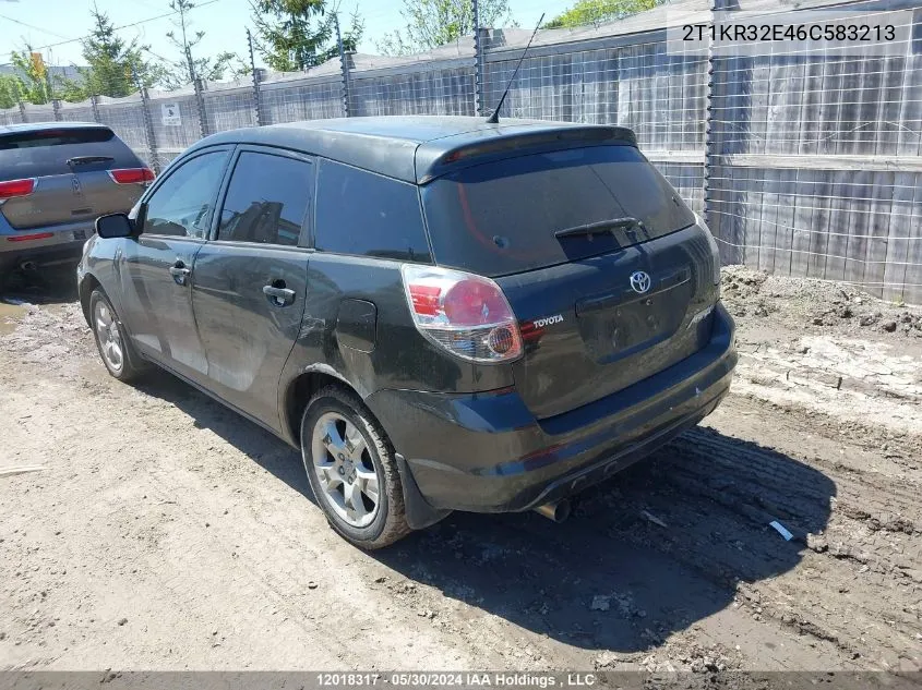 2006 Toyota Matrix Xr/Xrs VIN: 2T1KR32E46C583213 Lot: 12018317