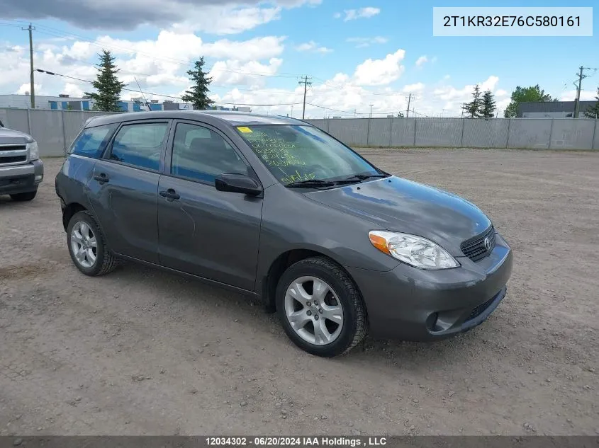 2006 Toyota Corolla Matrix Xr VIN: 2T1KR32E76C580161 Lot: 12034302