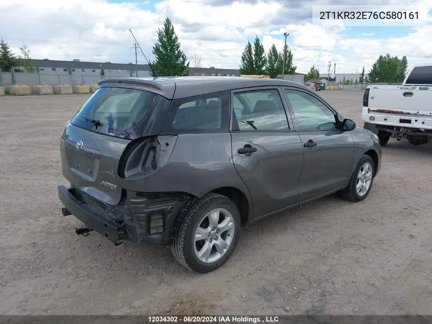 2006 Toyota Corolla Matrix Xr VIN: 2T1KR32E76C580161 Lot: 12034302