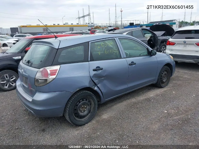 2006 Toyota Matrix VIN: 2T1KR32EX6C601455 Lot: 12034681