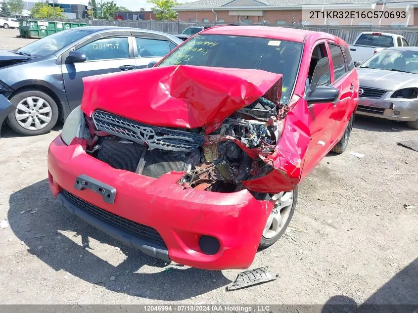 2006 Toyota Matrix Xr/Xrs VIN: 2T1KR32E16C570693 Lot: 12046994