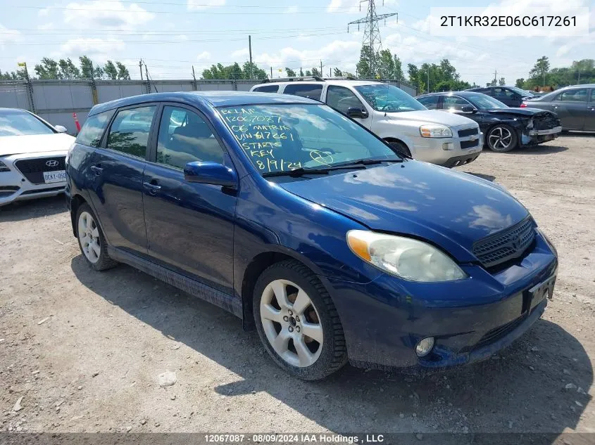 2006 Toyota Matrix Xr/Xrs VIN: 2T1KR32E06C617261 Lot: 12067087