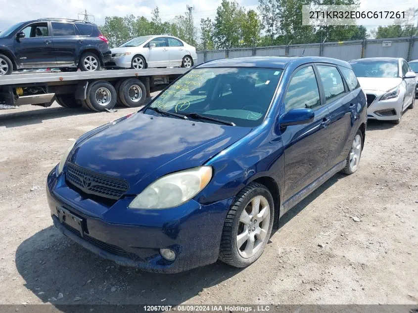 2006 Toyota Matrix Xr/Xrs VIN: 2T1KR32E06C617261 Lot: 12067087