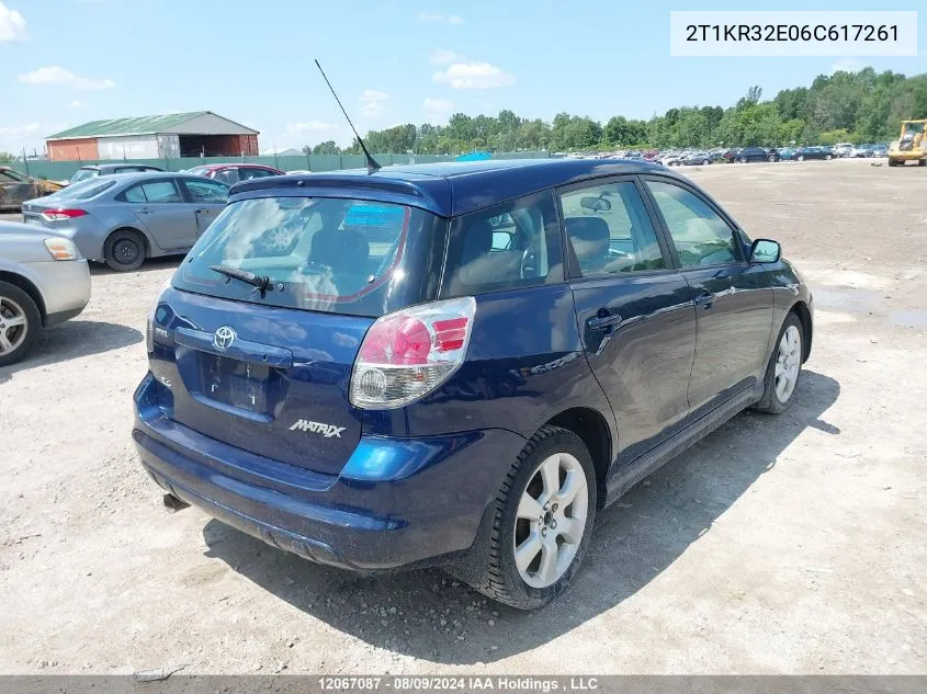 2006 Toyota Matrix Xr/Xrs VIN: 2T1KR32E06C617261 Lot: 12067087