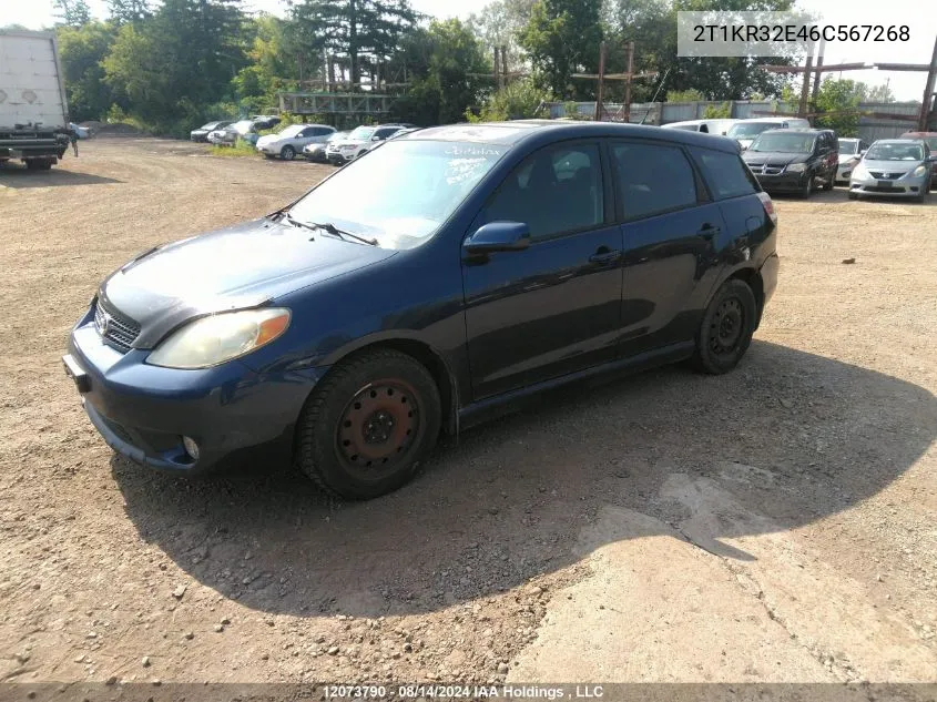 2006 Toyota Corolla Matrix Xr VIN: 2T1KR32E46C567268 Lot: 12073790