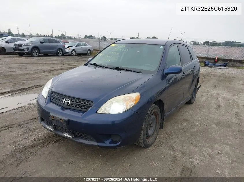 2006 Toyota Corolla Matrix Xr VIN: 2T1KR32E26C615320 Lot: 12078237