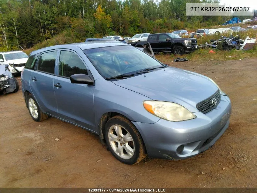 2006 Toyota Matrix Xr/Xrs VIN: 2T1KR32E26C567057 Lot: 12093177