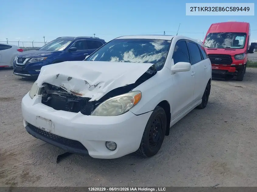 2006 Toyota Corolla Matrix Xr VIN: 2T1KR32E86C589449 Lot: 12620229