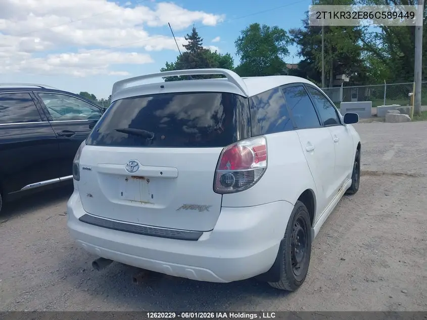 2006 Toyota Corolla Matrix Xr VIN: 2T1KR32E86C589449 Lot: 12620229