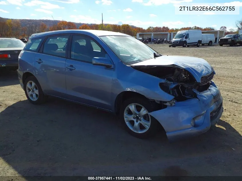 2006 Toyota Matrix Xr VIN: 2T1LR32E66C562755 Lot: 37957441