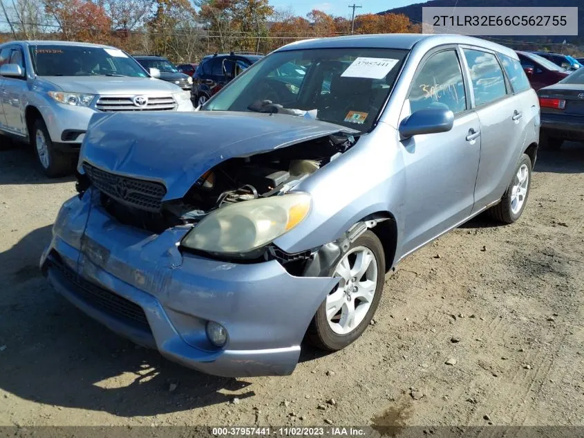 2006 Toyota Matrix Xr VIN: 2T1LR32E66C562755 Lot: 37957441