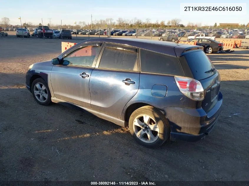 2006 Toyota Matrix Std/Xr VIN: 2T1KR32E46C616050 Lot: 38092145