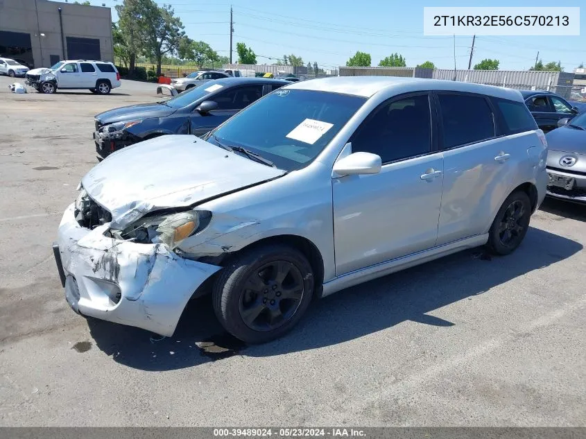 2006 Toyota Matrix Xr VIN: 2T1KR32E56C570213 Lot: 39489024