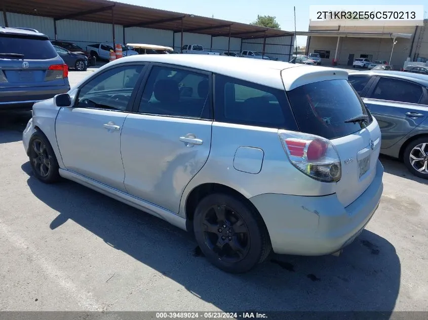 2006 Toyota Matrix Xr VIN: 2T1KR32E56C570213 Lot: 39489024