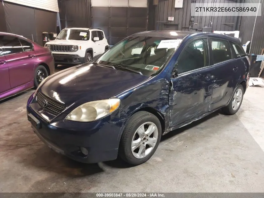 2006 Toyota Matrix Xr VIN: 2T1KR32E66C586940 Lot: 39503847