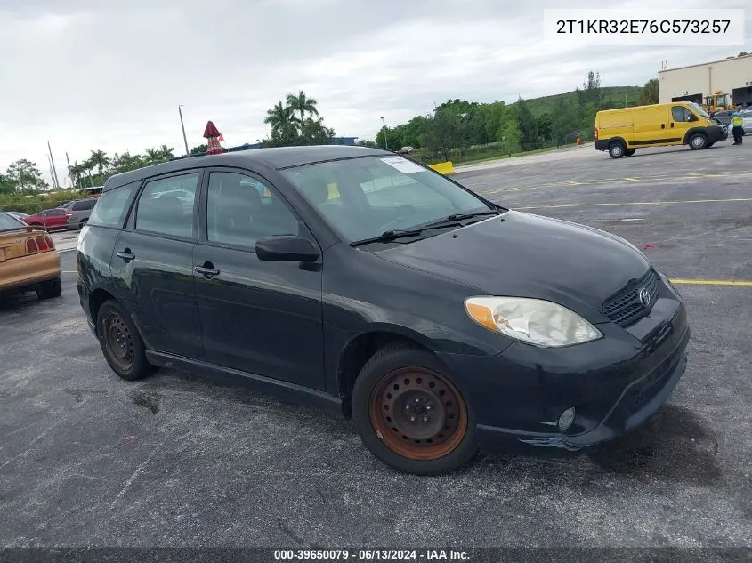 2006 Toyota Matrix Xr VIN: 2T1KR32E76C573257 Lot: 39650079