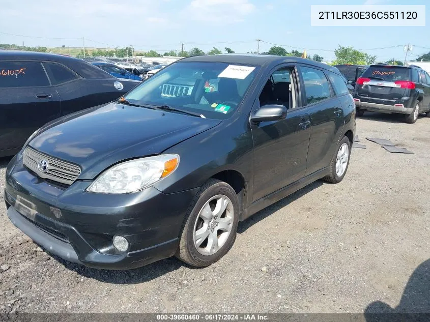 2006 Toyota Matrix Xr VIN: 2T1LR30E36C551120 Lot: 39660460