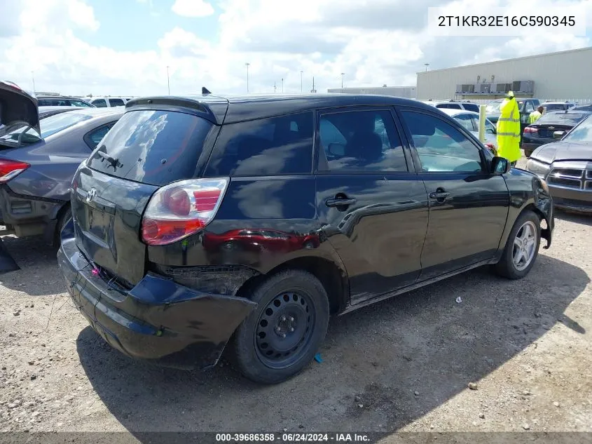 2006 Toyota Matrix Xr VIN: 2T1KR32E16C590345 Lot: 39686358