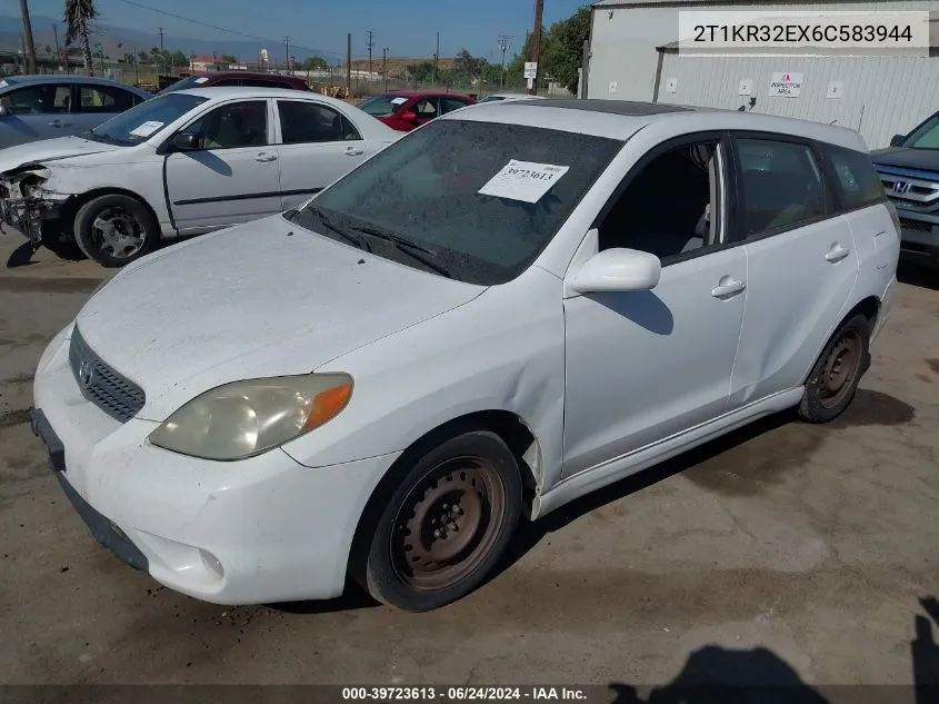 2006 Toyota Matrix Xr VIN: 2T1KR32EX6C583944 Lot: 39723613