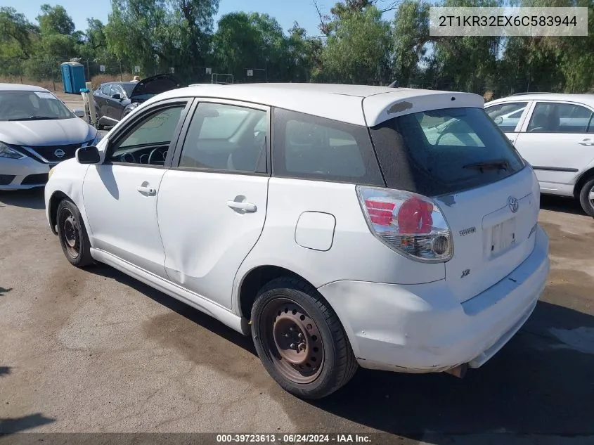 2006 Toyota Matrix Xr VIN: 2T1KR32EX6C583944 Lot: 39723613