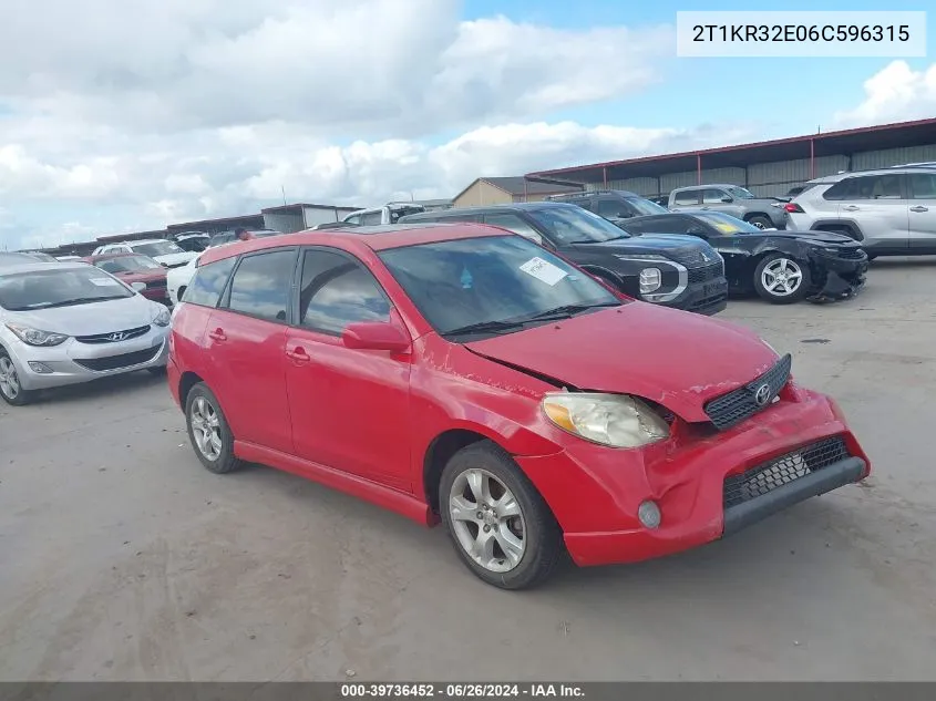 2006 Toyota Matrix Xr VIN: 2T1KR32E06C596315 Lot: 39736452