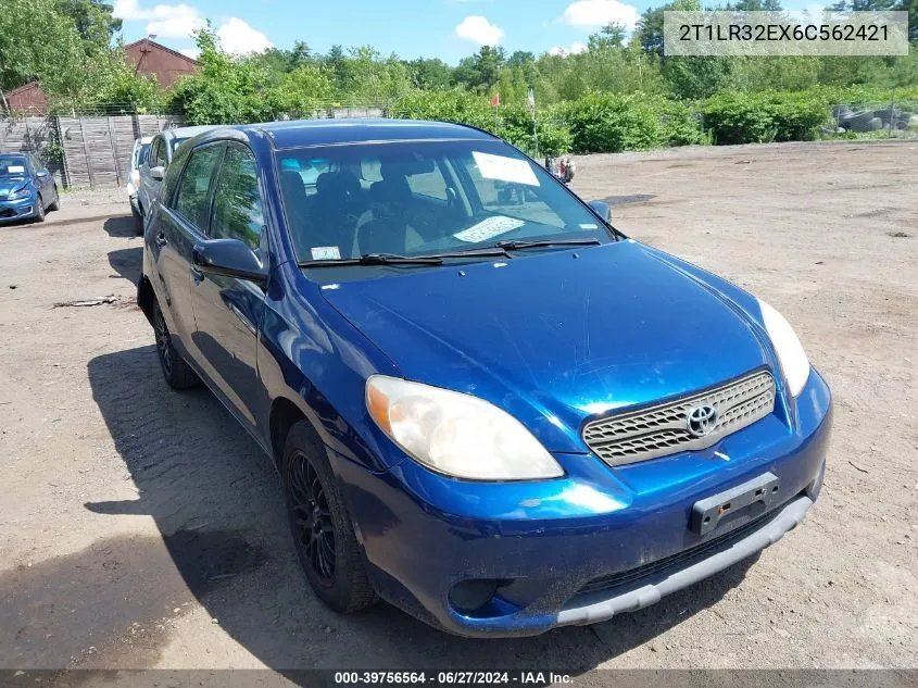 2006 Toyota Matrix VIN: 2T1LR32EX6C562421 Lot: 39756564