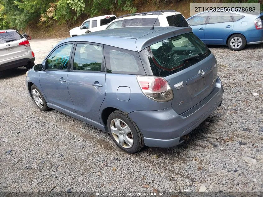 2006 Toyota Matrix Xr VIN: 2T1KR32E56C578683 Lot: 39767977