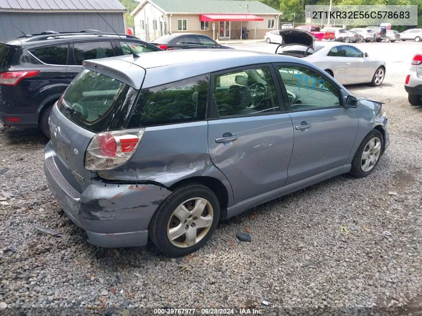 2006 Toyota Matrix Xr VIN: 2T1KR32E56C578683 Lot: 39767977