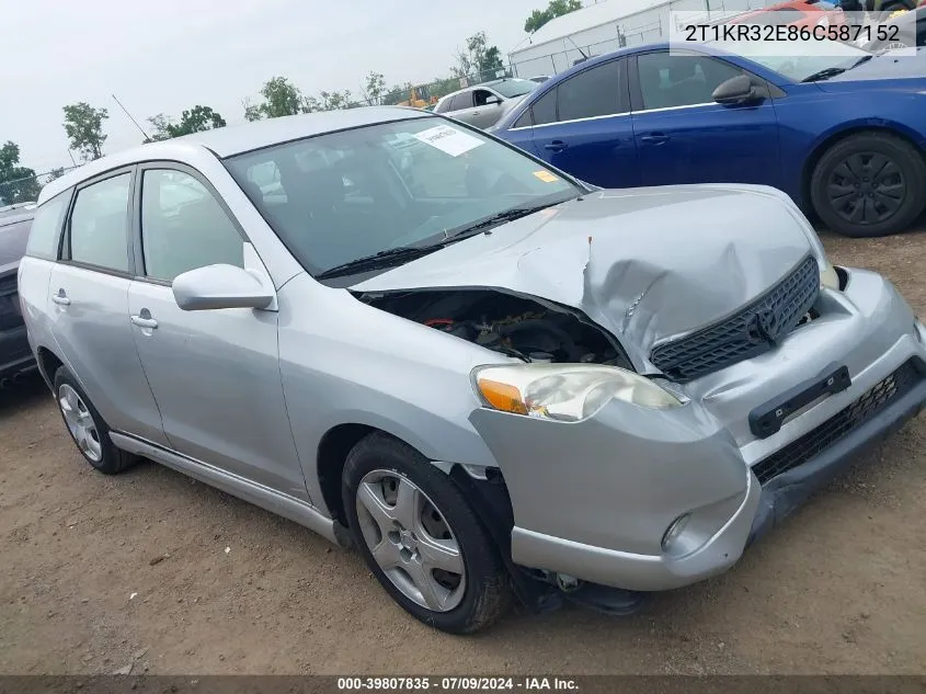 2006 Toyota Corolla Matrix Xr VIN: 2T1KR32E86C587152 Lot: 39807835