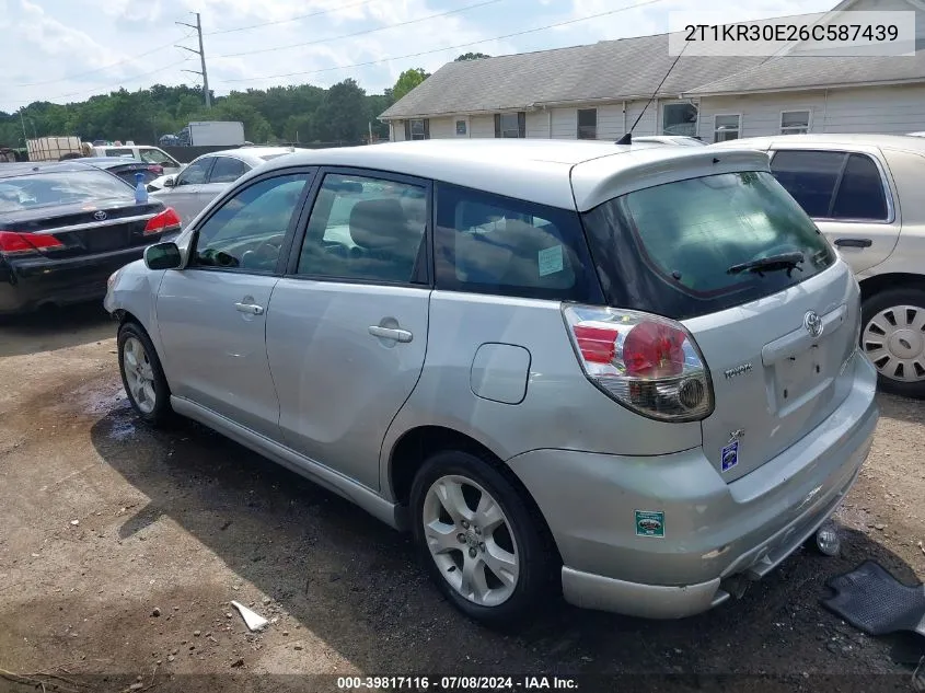 2006 Toyota Matrix Xr VIN: 2T1KR30E26C587439 Lot: 39817116