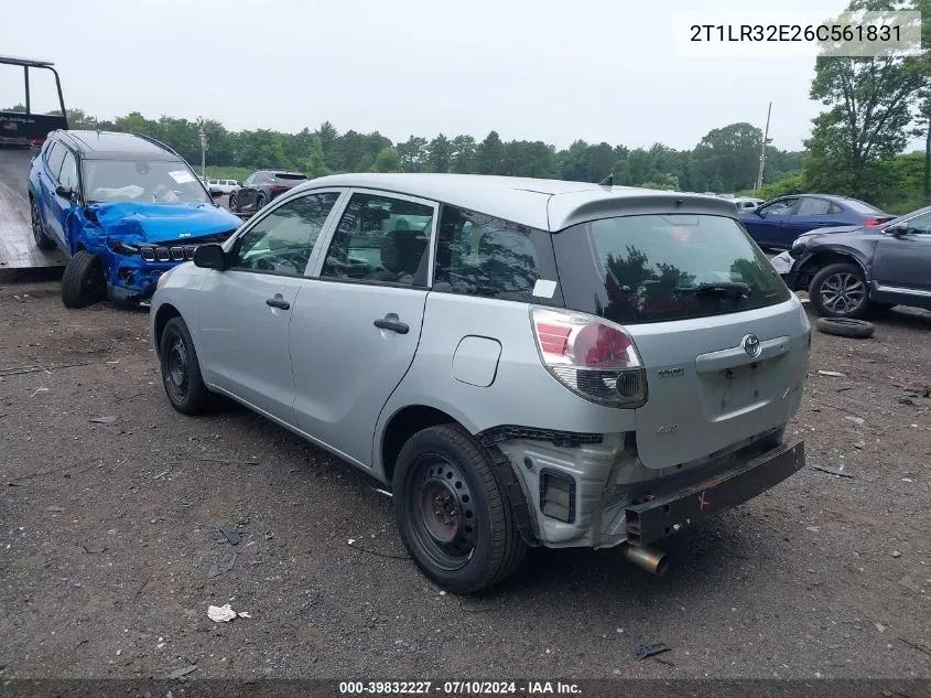 2006 Toyota Matrix VIN: 2T1LR32E26C561831 Lot: 39832227