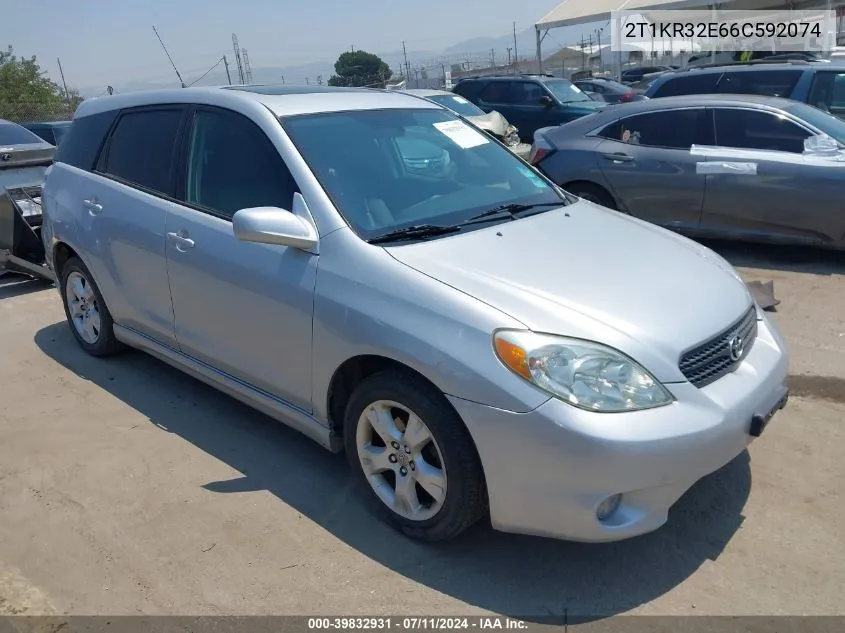 2006 Toyota Matrix Xr VIN: 2T1KR32E66C592074 Lot: 39832931