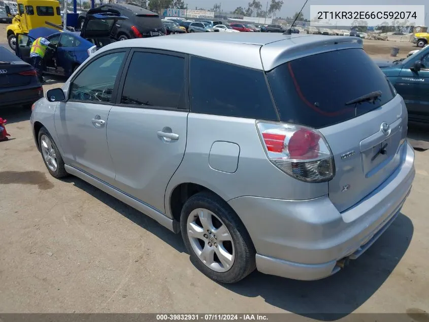 2006 Toyota Matrix Xr VIN: 2T1KR32E66C592074 Lot: 39832931