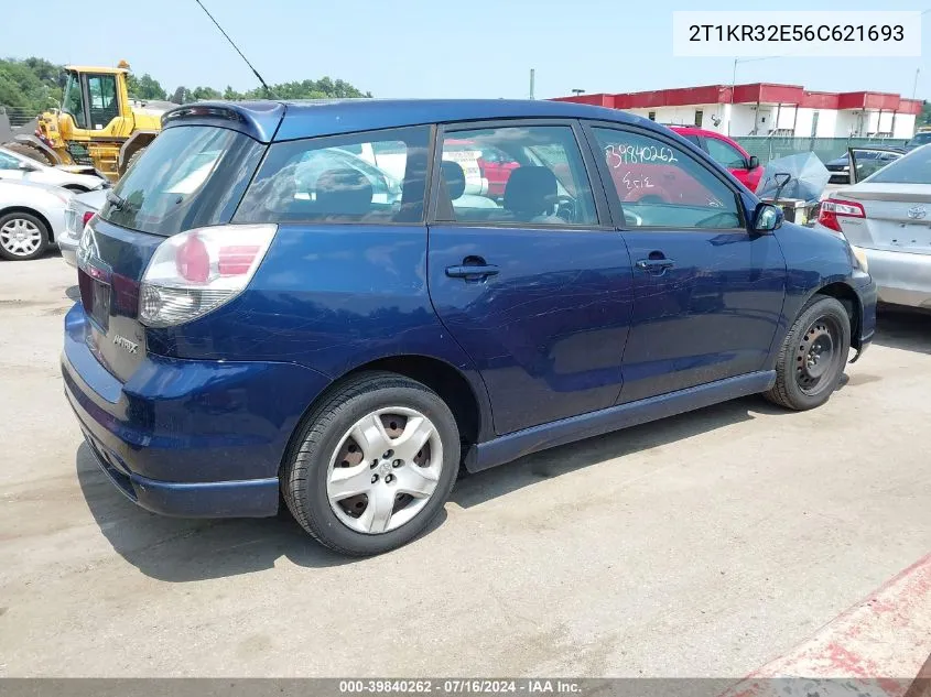 2006 Toyota Matrix Xr VIN: 2T1KR32E56C621693 Lot: 39840262