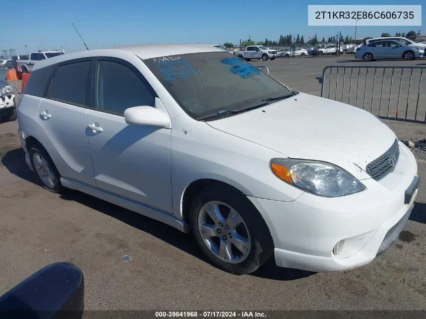 2006 Toyota Corolla Matrix Xr VIN: 2T1KR32E86C606735 Lot: 39841968