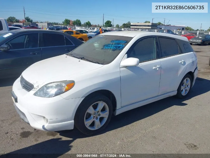 2006 Toyota Corolla Matrix Xr VIN: 2T1KR32E86C606735 Lot: 39841968