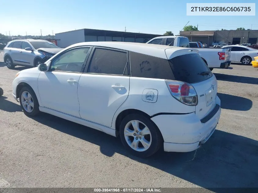 2006 Toyota Corolla Matrix Xr VIN: 2T1KR32E86C606735 Lot: 39841968