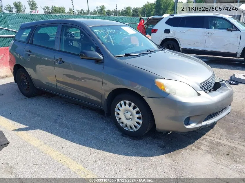 2006 Toyota Matrix VIN: 2T1KR32E76C574246 Lot: 39910755