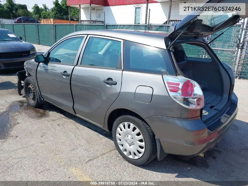 2006 Toyota Matrix VIN: 2T1KR32E76C574246 Lot: 39910755