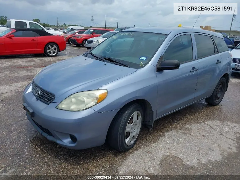 2006 Toyota Matrix VIN: 2T1KR32E46C581591 Lot: 39929434