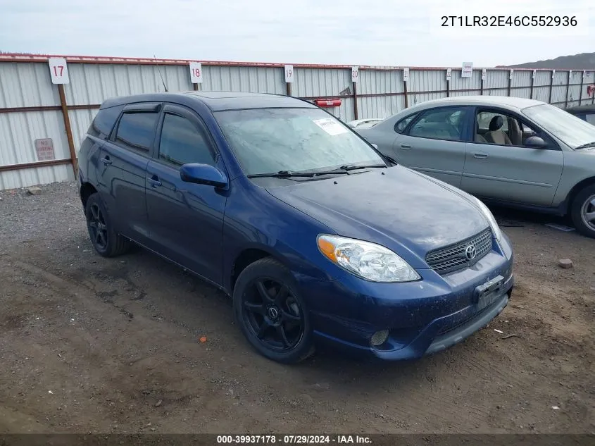 2006 Toyota Matrix Xr VIN: 2T1LR32E46C552936 Lot: 39937178