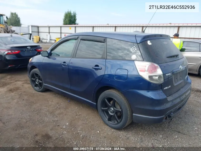 2006 Toyota Matrix Xr VIN: 2T1LR32E46C552936 Lot: 39937178