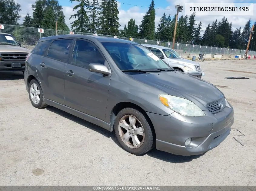 2006 Toyota Matrix Xr VIN: 2T1KR32E86C581495 Lot: 39955575