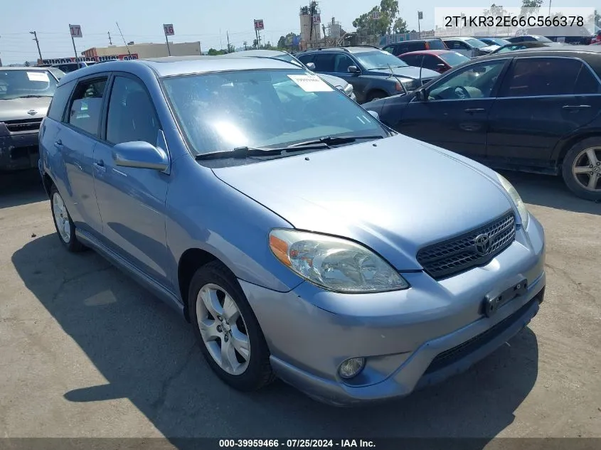 2006 Toyota Matrix Xr VIN: 2T1KR32E66C566378 Lot: 39959466