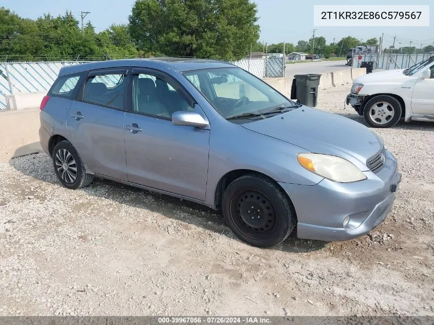 2006 Toyota Matrix Xr VIN: 2T1KR32E86C579567 Lot: 39967056