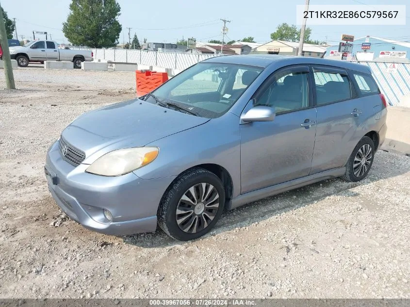 2006 Toyota Matrix Xr VIN: 2T1KR32E86C579567 Lot: 39967056