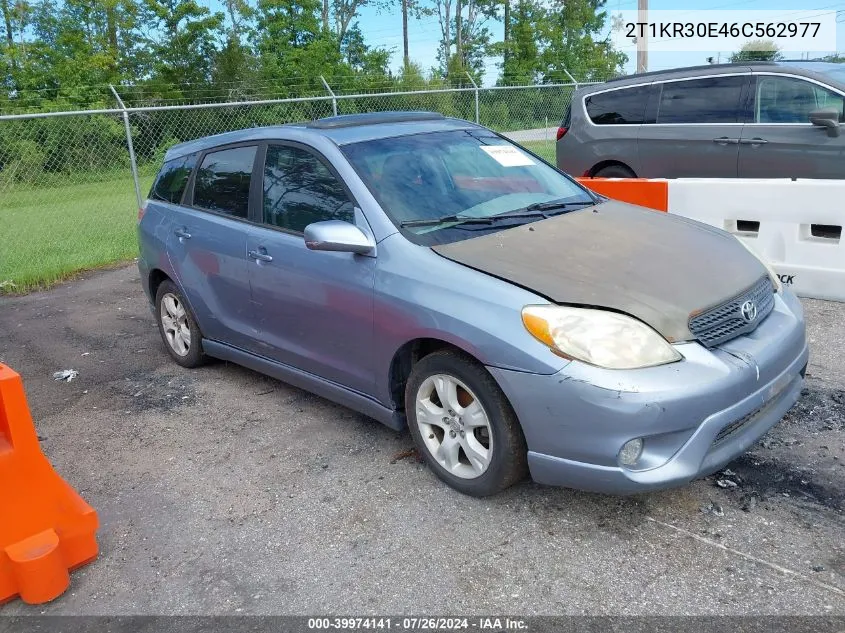 2006 Toyota Matrix Xr VIN: 2T1KR30E46C562977 Lot: 39974141