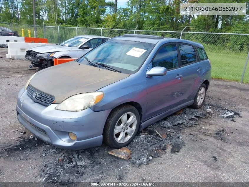 2006 Toyota Matrix Xr VIN: 2T1KR30E46C562977 Lot: 39974141